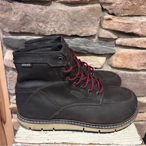 Keen utility San Jose toe protection brown Leather Boots Accents men’s size 8D‎